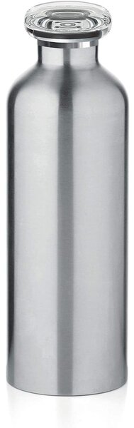 Borraccia termica in acciaio contenitore per liquidi 8xh24 cm 750 cc Mantiene 12 ore Caldo 24 ore colore, Argento