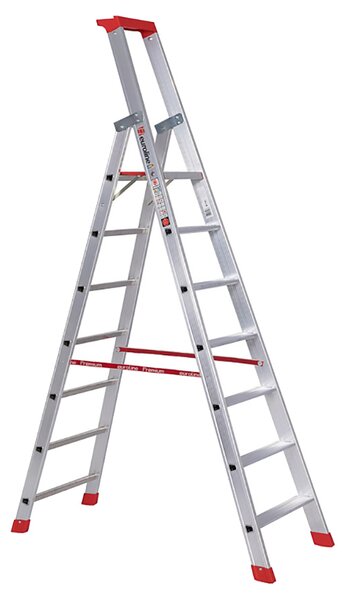 Scala a pioli in alluminio con ponte di sicurezza a 7 gradini 3257707