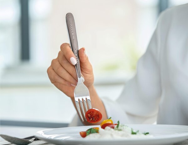 Set Posate colorate 24 pezzi JUST CUTLERY 6 posto tavola 18/10 (AISI 420) impugnatura ergonomica in confezione vetrina colore Tortora