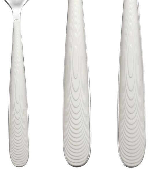 Set Posate colorate 24 pezzi JUST CUTLERY 6 posto tavola 18/10 (AISI 420) impugnatura ergonomica in confezione vetrina Colore bianco Latte