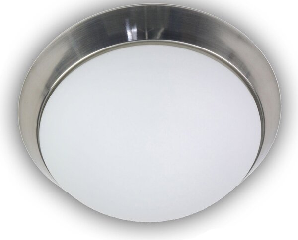 Lampada da soffitto Lampada da soffitto Soggiorno Lampada da cucina Vetro opalino Anello decorativo Nichel Ø50cm