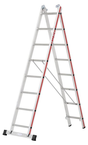 Scala multiuso Hymer con piedini pressati, 2x8 pioli