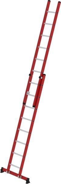 Scala a sfilo Munk a 2 sezioni in vetroresina/alluminio con traversa nivello® e 2x8 pioli