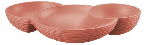 Antipastiera, Tierra 3 scomparti Dimensioni 29,5x21,4xh 5,2 cm Post Consumed Recycled Poliestereastic, Terracotta