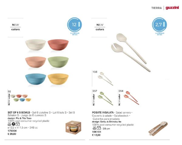 Contenitore con Coperchio, M Tierra riciclando bottiglie di plastica � 18xh7,6 cm - 1090cc Post Consumed Recycled Poliestereastic Terracotta