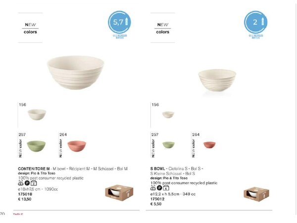 Contenitore con Coperchio, M Tierra riciclando bottiglie di plastica � 18xh7,6 cm - 1090cc Post Consumed Recycled Poliestereastic Verde alga