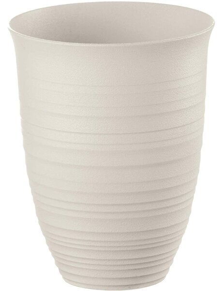 Bicchiere Alto tierra, ottenuto riciclando 4,5 bottiglie di plastica � 9,8xh12,4 cm - 520cc Post Consumed Recycled Poliestereastic, Bianco latte