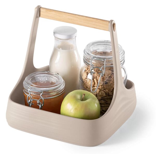 PORTATOVAGLIOLI ORGANIZZATORE ALL TOGETHER Organizzatore da tavola E cucina 22x22xh22,5 cm realizzato con bottiglie riciclate colore bianco latte