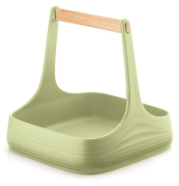 PORTATOVAGLIOLI ORGANIZZATORE ALL TOGETHER Organizzatore da tavola E cucina 22x22xh22,5 cm realizzato con bottiglie riciclate colore Verde Alga