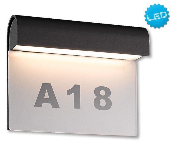 Näve Lampada da parete per esterni a LED - alluminio, acrilico - antracite, trasparente; 1225997