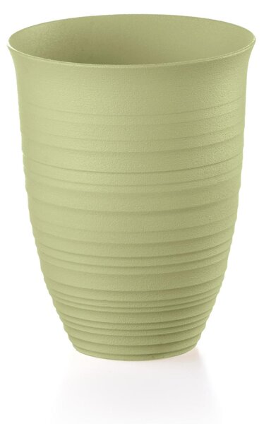Bicchiere Alto tierra, ottenuto riciclando 4,5 bottiglie di plastica � 9,8xh12,4 cm - 520cc Post Consumed Recycled Poliestereastic, Verde alga
