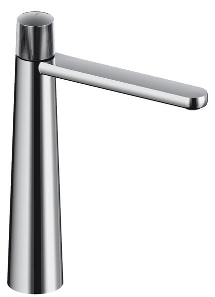 SANYCCES DEDAL ColdOpen Rubinetto lavabo con finitura plissettata Altezza bocca 245 mm cromato
