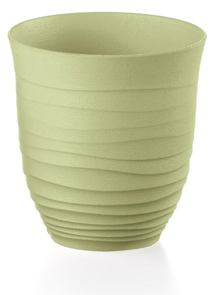 Bicchiere Basso, Tierra ottenuto riciclando 3,3 bottiglie di plastica � 9xh9,5 cm - 350cc Post Consumed Recycled Poliestereastic, Verde Alga