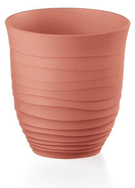 Bicchiere Basso, Tierra ottenuto riciclando 3,3 bottiglie di plastica � 9xh9,5 cm - 350cc Post Consumed Recycled Poliestereastic, Terracotta