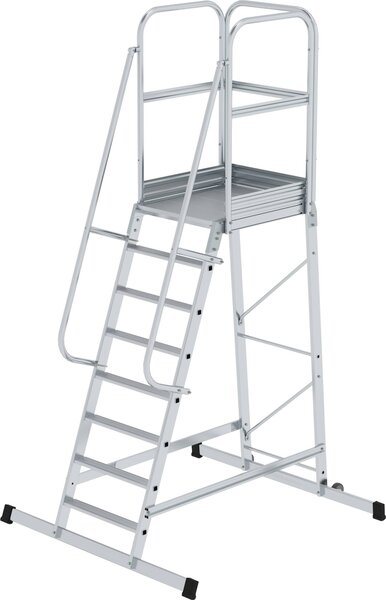 Scala a piattaforma in alluminio mobile 8 gradini 303108