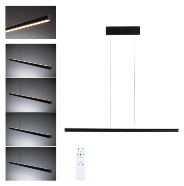 Paulmann Lampada a sospensione LED Lesko con RGBW e Tunable White Black opaco