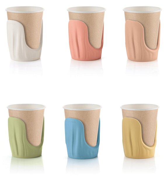 Reggi bicchieri universali set 6 pezzi Linea TIERRA Dimensioni 11x7x h17,5 cm in Materiale SAN post consumer recycled plastic, Wood multicolor