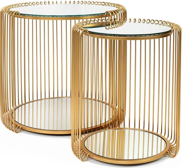 KARE Couchtisch-Set WIRE DOUBLE II Ottone