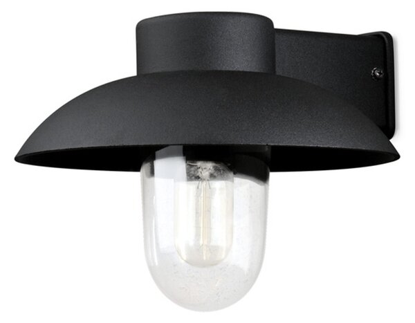 Applique Konstsmide Mani in alluminio laccato nero con vetro trasparente