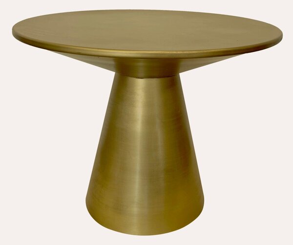 KEYHOMESTORE | Tavolino Rotondo con Base Allungata in Metallo Oro H.46x60 cm
