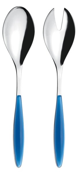 Confezione due pezzi Posate a Servire FEELING GUZZINI manicatura in ABS Blu 236 mm composizione Cucchiaione e Forchettone e in scatolata regalo