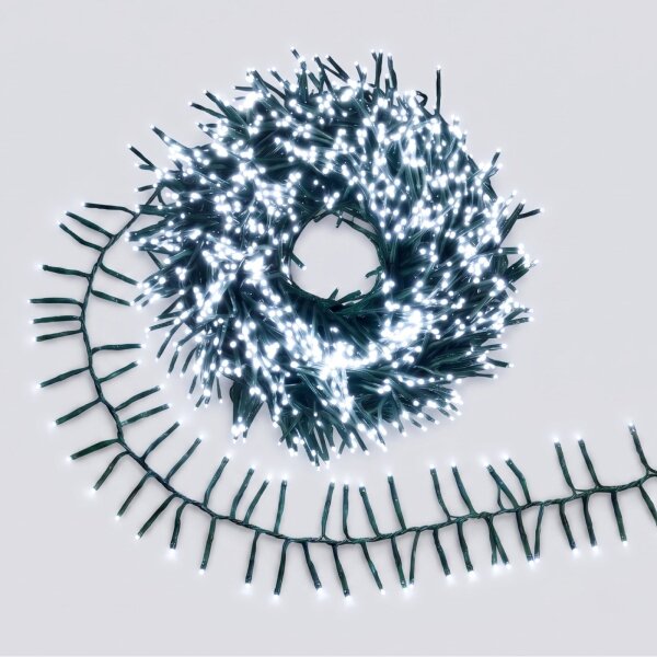 Aigostar - Catena luminosa natalizia LED da esterno 200 LED/8 funzioni 8 m IP44 bianco freddo