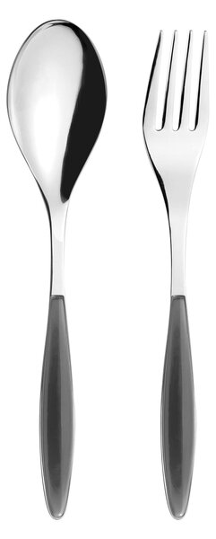 Confezione due pezzi Posate a Servire FEELING GUZZINI manicatura in ABS Grigio 236 mm composizione Cucchiaione e Forchettone e in scatolata regalo