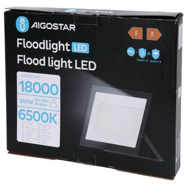 Aigostar - Proiettore LED/200W/230V 6500K IP65 nero