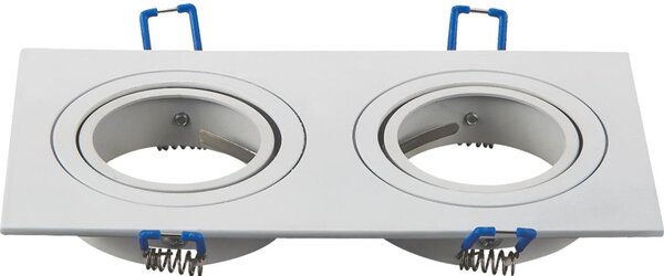 Aigostar - Cornice doppia per faretto da incasso GU10 17,3x9,1 cm bianca