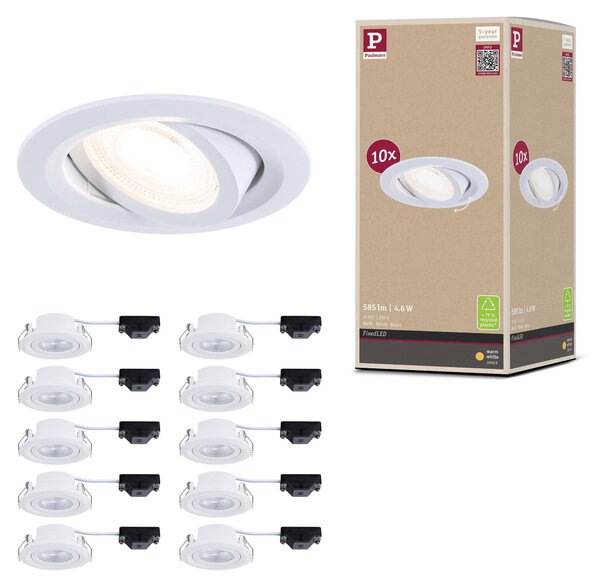 Set da 10 faretti da incasso a LED Paulmann FixedLED orientabili