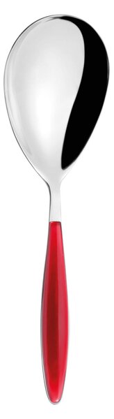 Cucchiaio Pala Risotto Feeling Guzzini 210 mm in acciaio 18/10 manico in ABS composizione in scatola regalo Rosso