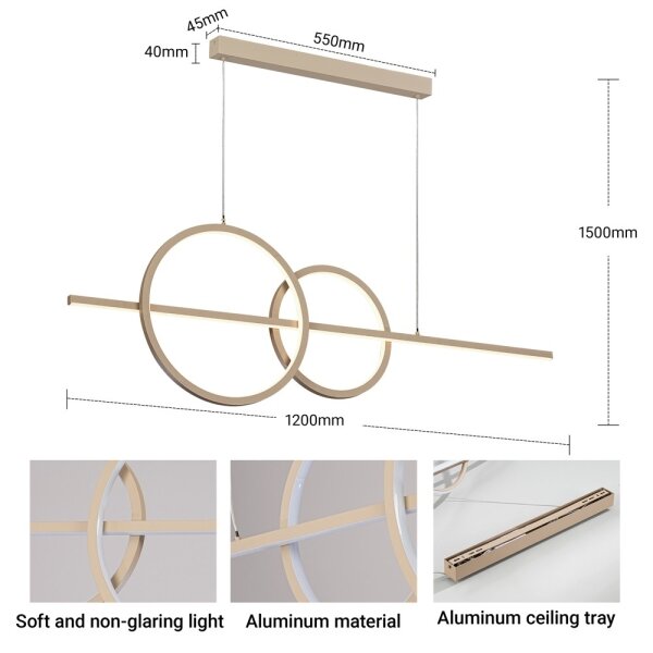 BRILAGI - Lampada a sospensione dimmerabile su cavo SIGNATURE LED/53W/230V 120 cm beige + telecomando