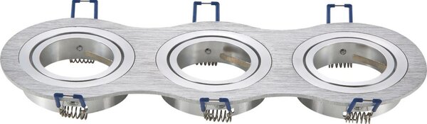 Aigostar - Cornice tripla per faretto da incasso GU10 25,5x9,1 cm cromo opaco