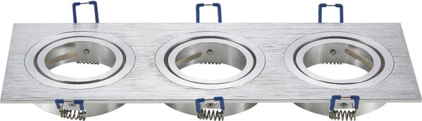 Aigostar - Cornice tripla per faretto da incasso GU10 25,5x9,1 cm cromo opaco