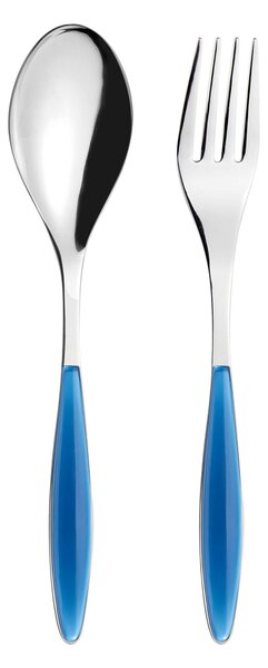 Confezione due pezzi Posate a Servire FEELING GUZZINI manicatura in ABS BLU 236 mm composizione Cucchiaione e Forchettone e in scatolata regalo