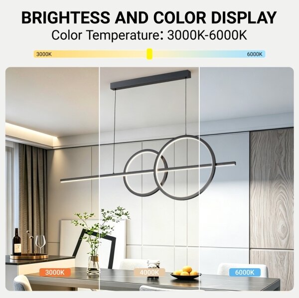 BRILAGI - Lampada a sospensione LED dimmerabile a cavo SIGNATURE LED/53W/230V 120 cm nero + telecomando