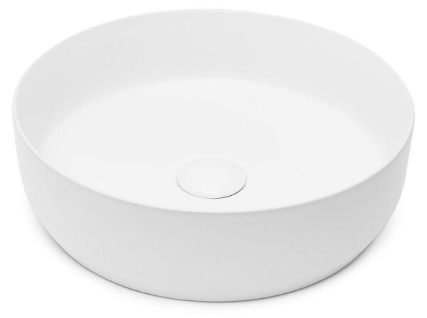 Lavabo SAT LOFTY Ø 39cm x 12h con scarico a scomparsa, bianco opaco
