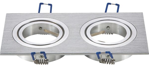 Aigostar - Cornice doppia per faretto da incasso GU10 17,3x9,1 cm cromo opaco