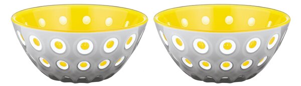 Set due Ciotole contenitore le murrine 12xh 3,5 cm - 300 cc Le Murrine grigio/bianco/giallo