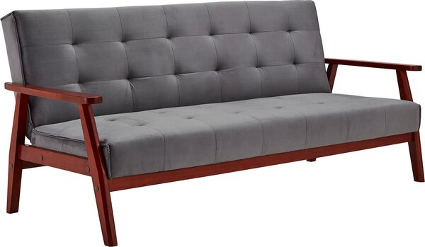 Divano letto Scandinavo in velluto grigio scuro