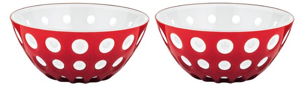 Set due Ciotole contenitore le murrine 12xh 5,6 cm - 300 cc Le Murrine rosso/bianco/trasparente