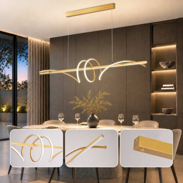 BRILAGI - lampada a sospensione LED dimmerabile su cavo SIGNATURE LED/50W/230V 120 cm oro + telecomando