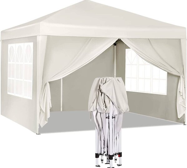 WOLTU Gazebo Pop-Up, gazebo pieghevole impermeabile con telaio in metallo Oxford, 3 x 3 m, beige