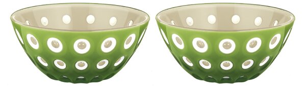 Set due Ciotole contenitore le murrine 12xh 3,5 cm - 300 cc Le Murrine sabbia/bianco/verde