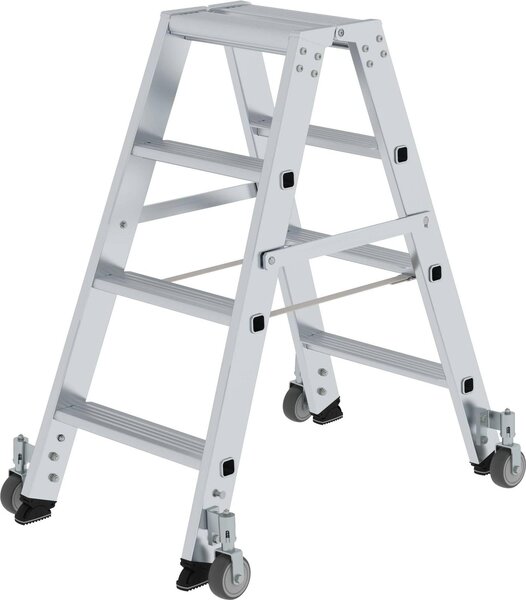 Scaletta accessibile da entrambi i lati con rotelle 2x4 gradini