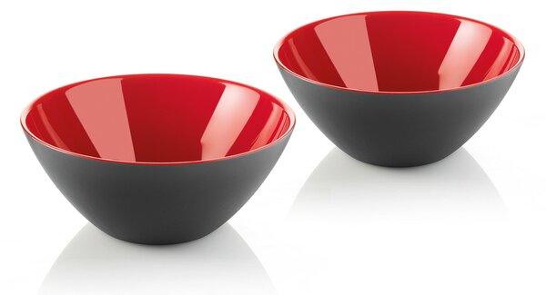 Ciotole contenitori Set 2 pezzi Bicolore Medio in SAN dimensioni 12xh5 cm - 260 cc My Fusion Nero bianco Rosso