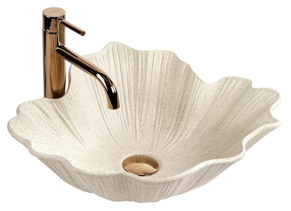 Lavabo da appoggio Rea Flower Vanilla