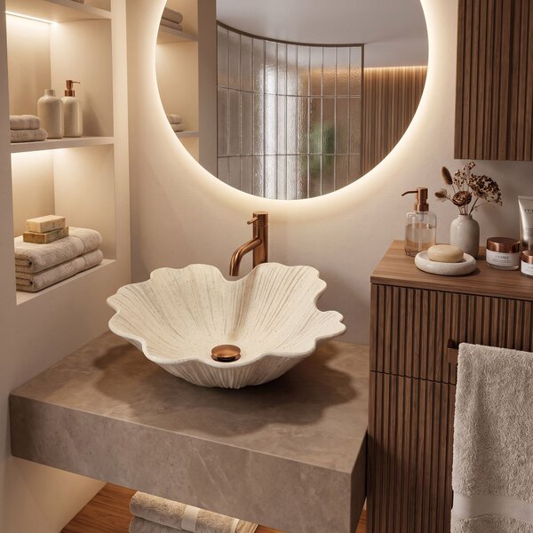 Lavabo da appoggio Rea Flower Vanilla