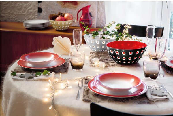Ciotole contenitore 25xh11,00 cm - 2700 cc Le Murrine nero/bianco/rosso