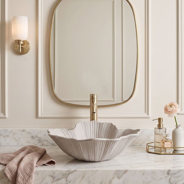 Lavabo da appoggio Rea Flower Beige